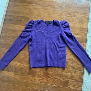 White House Black Market Deep Purple Knit Top